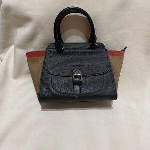 BURBERRY MEDIUM HARCOURT LEATHER SATCHEL BAG